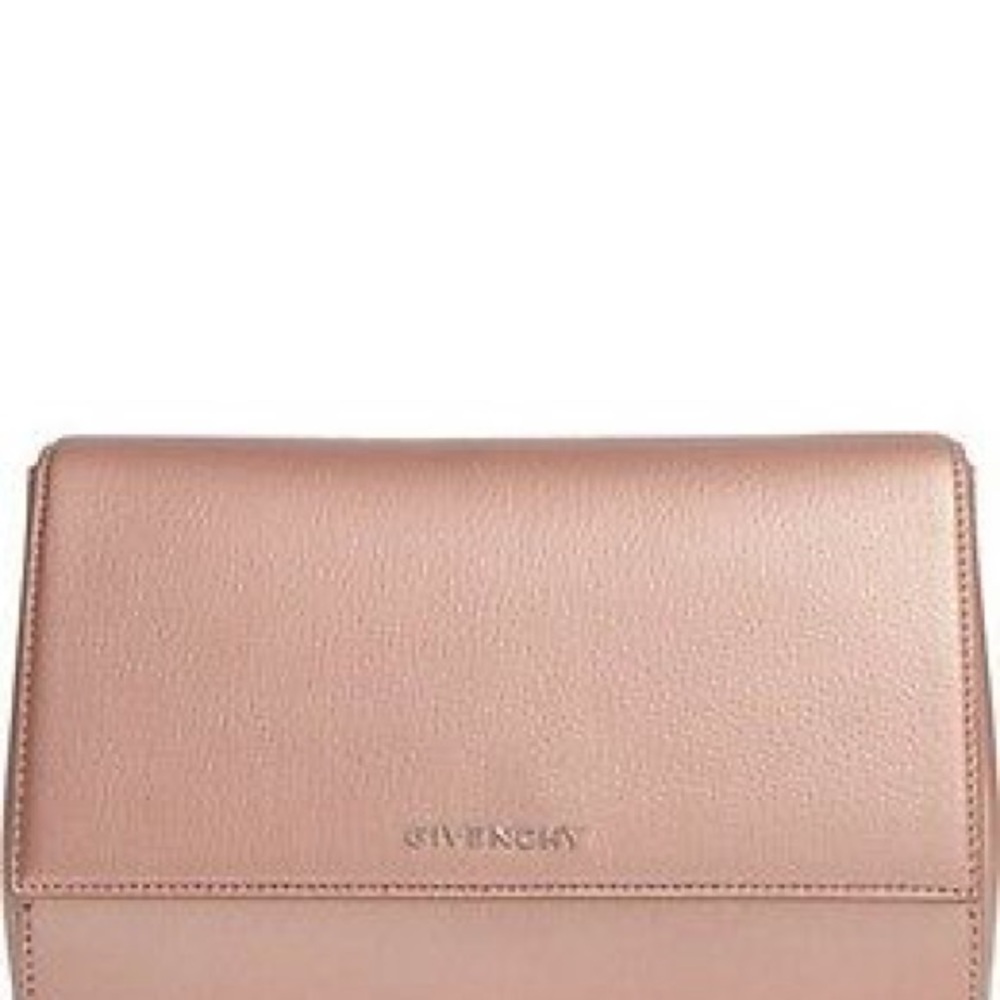 NWT GIVENCHY PANDORA BOX CLUTCH METALLIC PINK